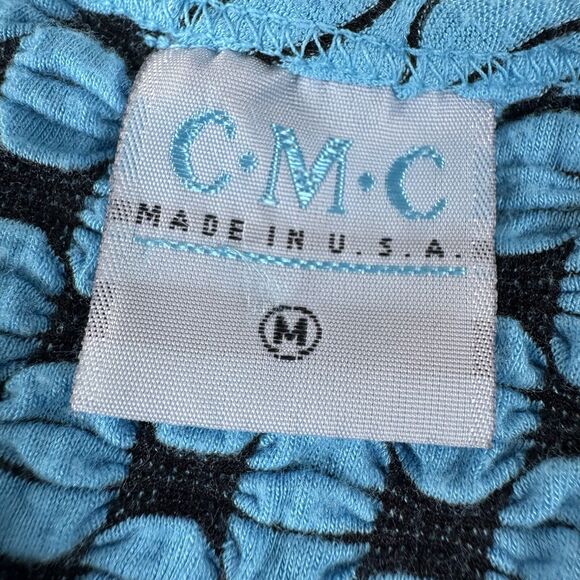 Color Me Cotton Top Women Medium Blue Textured Knit Tank Made in USA Art to Wear - Picture 6 of 9